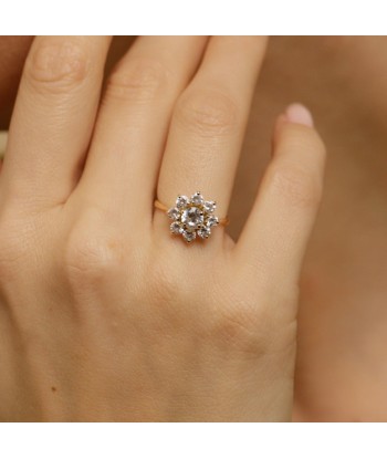 Bague fleur lumineuse zircones les muscles