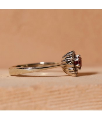 Bague marguerite or blanc 14 carats et rubis 50-70% off 