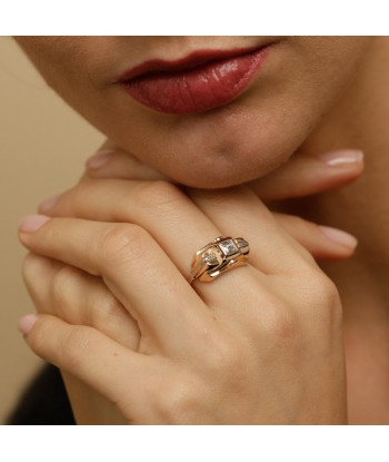 Bague tank géométrique diamant de l' environnement