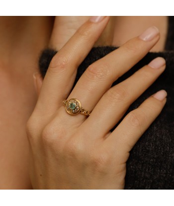 Bague ancienne pierre verte et perles de culture 50-70% off 