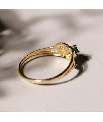 Bague fine vintage croisée émeraude meilleur choix