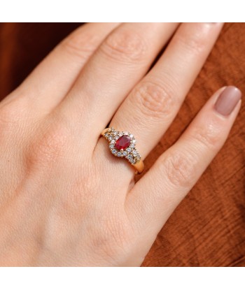 Bague majestueuse rubis central diamants 50-70% off 