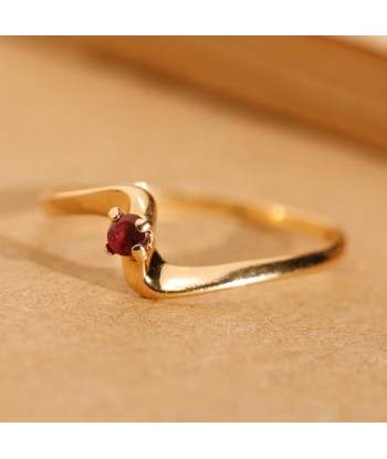 Bague vintage vague mini rubis Venez acheter